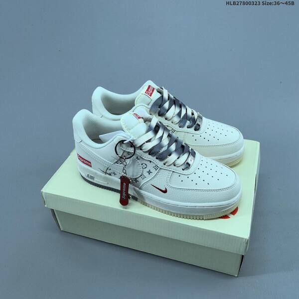 Nike Air Force 1 07 Low Supreme white black grey red EU 36-45 skate shoe
