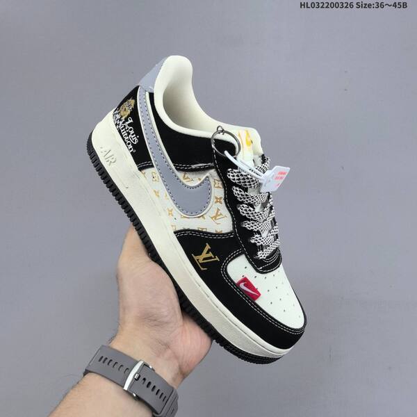 Nike Air Force 1 07 LV8 black white grey gold EU 36-45 sneaker