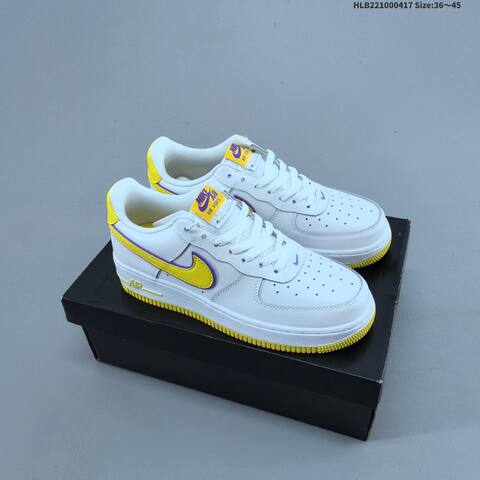 Nike Air Force 1 07 Black Purple Yellow White EU 36-45 Sneaker - Unisex (BS-60672)