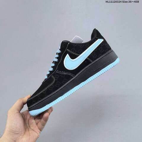 Nike Air Force 1 07 Black Light Blue White EU 36-45 Sneaker - Unisex (BS-61141)