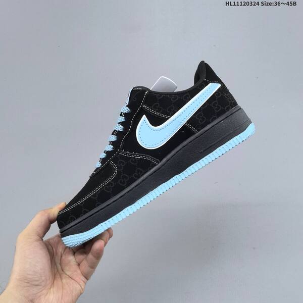 Nike Air Force 1 07 black light blue white EU 36-45 sneaker