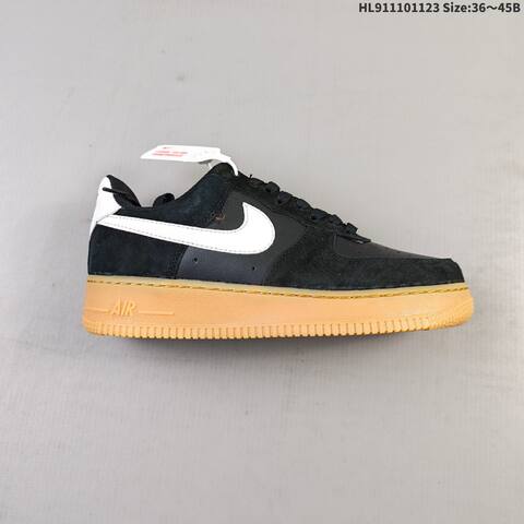 Nike Air Force 1 07 Black White Gum Brown EU 36-45 Sneaker - Unisex (BS-63199)
