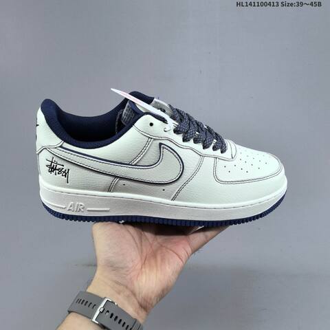 Nike Air Force 1 07 Stussy Off White Black Navy Blue EU 39-45 Sneaker - Unisex (BS-60759)
