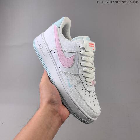 Nike Air Force 1 07 Low White Burgundy Gold White Pink Light Blue EU 36 45 Sneaker EU 36-45 - Unisex (BS-62547)