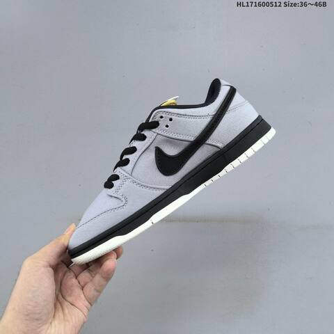 Nike SB Dunk Low Grey Black Yellow White EU 36-46 Skate Shoe - Unisex (BS-60379)