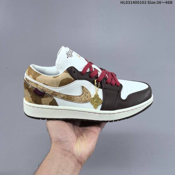 Jordan Air Jordan 1 white/brown/red/gold 36~46B lifestyle