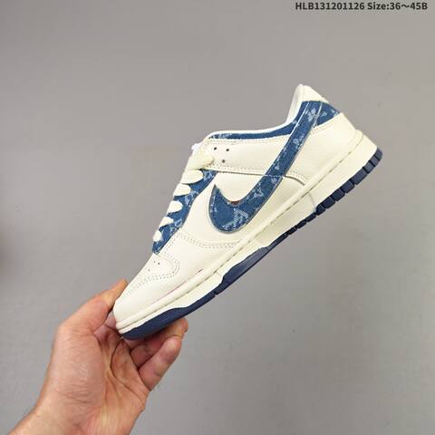 Nike SB Dunk Low Cream White Navy Blue EU 36-45 Skate Shoe - Unisex (BS-63028)