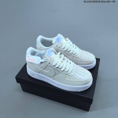 Nike Air Force 1 07 Low Light Beige White Light Blue EU 36-45 Sneaker - Unisex (BS-60645)
