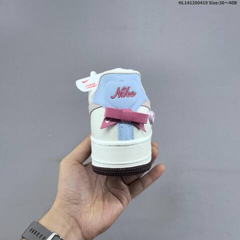 Nike Air Force 1 Low Off White Light Pink Light Blue Dark Brown EU 36-40 Sneaker - Unisex (BS-60646)