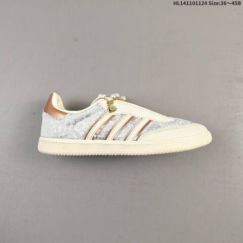 Adidas Samba Vegan OG SPD JR0035 Cream White Rose Gold Silver EU 36-45 Skate Shoe - Unisex (BS-65479)