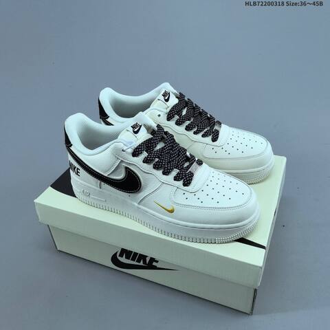Nike Air Force 1 07 LV8 Off White Black Gold EU 36-45 Sneaker - Unisex (BS-61278)
