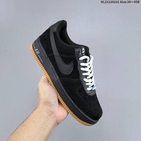 Nike Air Force 1 07 Black White Gum Blue EU 36-45 Sneaker - Unisex (BS-62267)