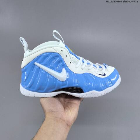 Nike Air Foamposite One Black White Blue EU 40-47 Basketball Shoe - Men's (BS-62166)