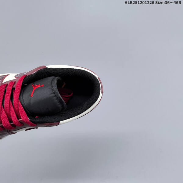Nike Air Jordan 1 Low white/burgundy red/black 36~46 lifestyle