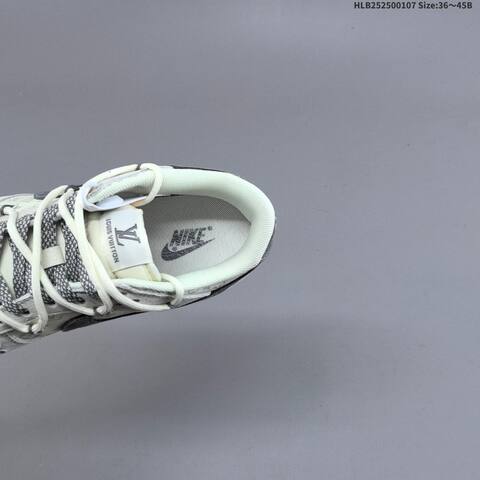 Nike SB Dunk Low Louis Vuitton Custom Off White Light Gray Dark Gray EU 36-45 Skate Shoe - Unisex (BS-62168)