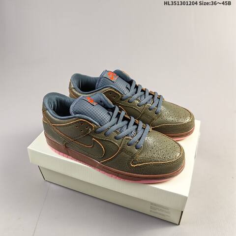 Nike SB Dunk Low Olive Brown Pink Slate Blue EU 36-45 Skate Shoe - Unisex (BS-62840)