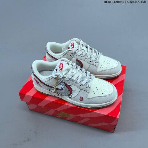 Nike Dunk SB Low Off White Light Gray Red Black EU 36-45 Skate Shoe - Unisex (BS-60537)