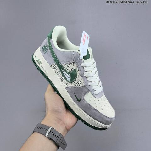 Nike Air Force 1 07 Low Grey Cream Green EU 36-45 Sneaker - Unisex (BS-60932)