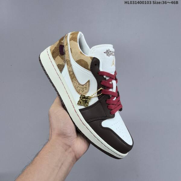 Jordan Air Jordan 1 white/brown/red/gold 36~46B lifestyle