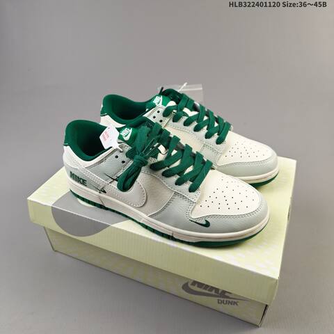 Nike Dunk Low Sail Light Grey Dark Green EU 36-45 Skate Shoe - Unisex (BS-63375)
