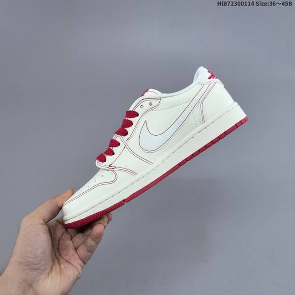 Nike Air Jordan 1 Low white/varsity red 36~45 casual