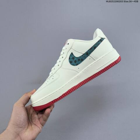 Nike Air Force 1 07 LV8 Off White Dark Green Red EU 36-45 Skate Shoe - Unisex (BS-61560)