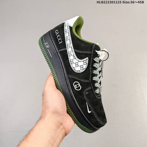 Nike Air Force 1 07 Black White Green EU 36-45 Sneaker - Unisex (BS-63086)