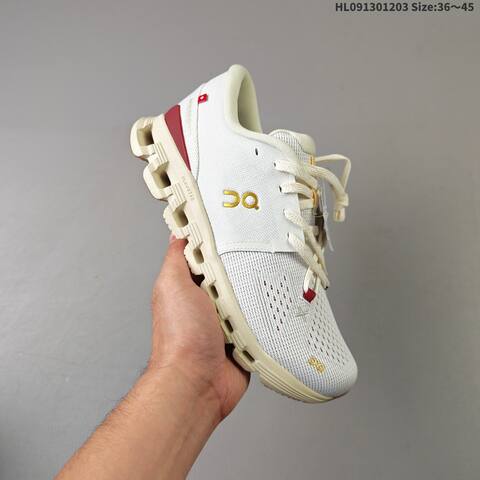 On Cloud X 4 White Cream Burgundy Gold EU 36-45 Running Shoe Running Sneakers - Unisex (BS-69753)