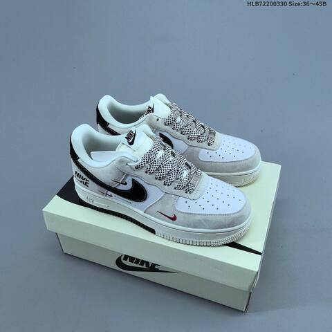 Nike Air Force 1 07 LV8 Off White Dark Black Red EU 36-45 Skate Shoe - Unisex (BS-61024)