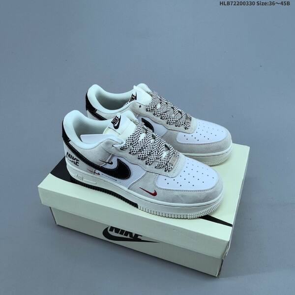 Nike Air Force 1 07 LV8 off white dark black red EU 36-45 skate shoe