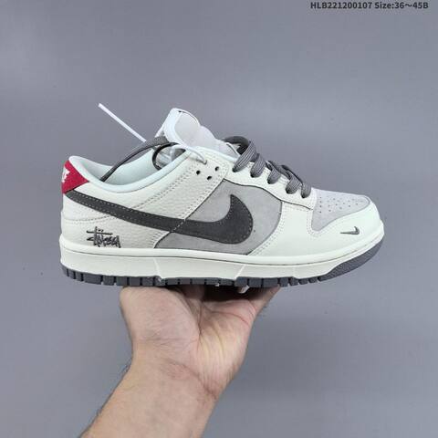 Nike Dunk SB Low Stussy Off White Light Grey Dark Grey Red EU 36-45 Skate Shoe - Unisex (BS-62164)