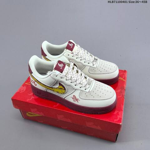 Nike Air Force 1 07 LV8 White Black Red Yellow EU 36-45 Sneaker - Unisex (BS-60987)