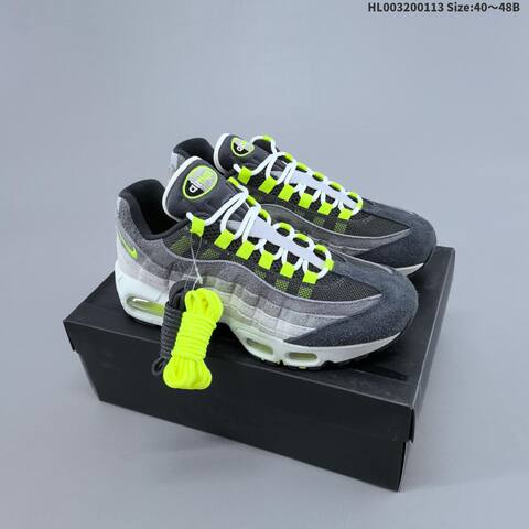 Nike Air Max 95 Big Bubble OG Reverse Neon Dark Grey Light Grey Neon Yellow White Black EU 40-48 Running Shoe - Men's (BS-62015)