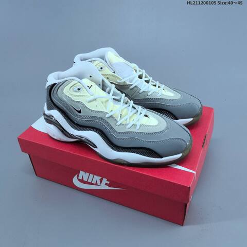 Nike Air Zoom Flight 96 Grey White Cream Black EU 40-45 Basketball Shoe - Men's (BS-62223)