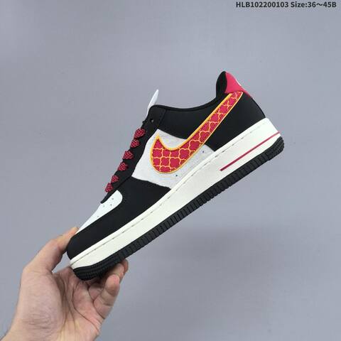 Nike Air Force 1 07 LV8 HT5088-612 White Black Red Gold EU 36-45 Sneaker - Unisex (BS-62264)