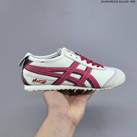 Onitsuka Tiger Mexico 66 Cream White Burgundy Red EU 36-45 Sneaker Casual Sneakers - Unisex BS-69025