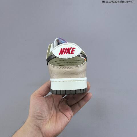 Nike SB Dunk Low Pegasus Pack CNY IQ1118-220 White Olive Khaki Black Red EU 36-47 Skate Shoe - Unisex (BS-61533)