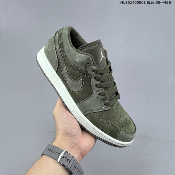 Nike Air Jordan 1 Low olive green / gray / white 36~46B lifestyle