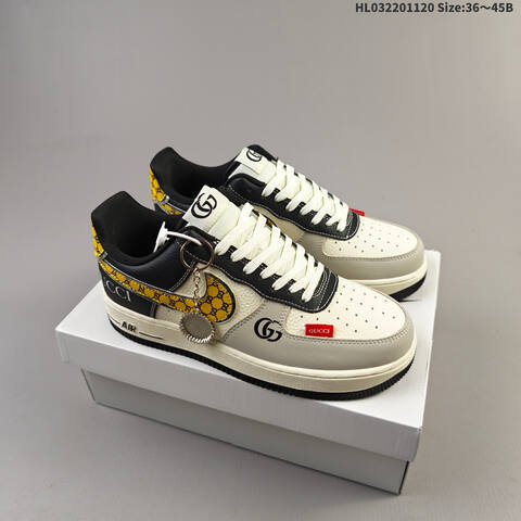 Nike Air Force 1 07 Low Off White Black Yellow EU 36-45 Sneaker - Unisex (BS-63424)