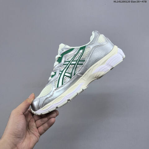 ASICS GEL NYC Silver Cream Green White EU 36-47 Running Shoe Running Sneakers - Unisex (BS-69050)