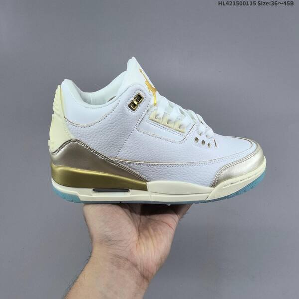 Jordan Air Jordan 3 Retro SE white/metallic gold/icy blue EU 36-45 basketball
