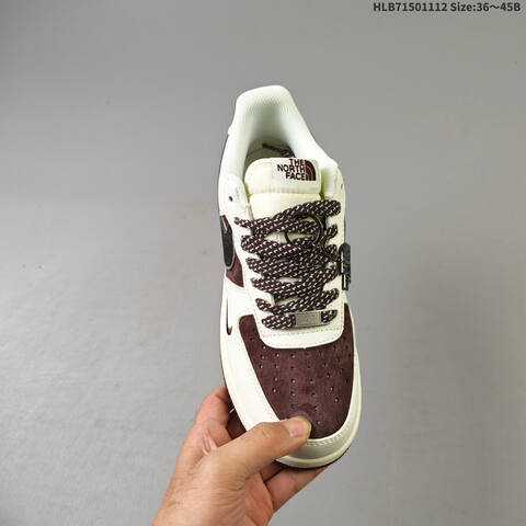 Nike Air Force 1 Low 07 x The North Face QY6818 526 Off White Dark Brown EU 36-45 Sneaker - Unisex (BS-63835)