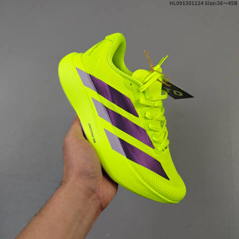 Adidas Adizero Evo SL Neon Yellow Purple White EU 36-45 Running Shoe - Unisex (BS-65477)