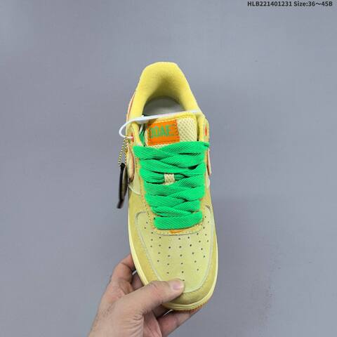 Nike Air Force 1 Low Khaki Bright Green Pale Yellow Orange EU 36-45 Sneaker - Unisex (BS-62303)