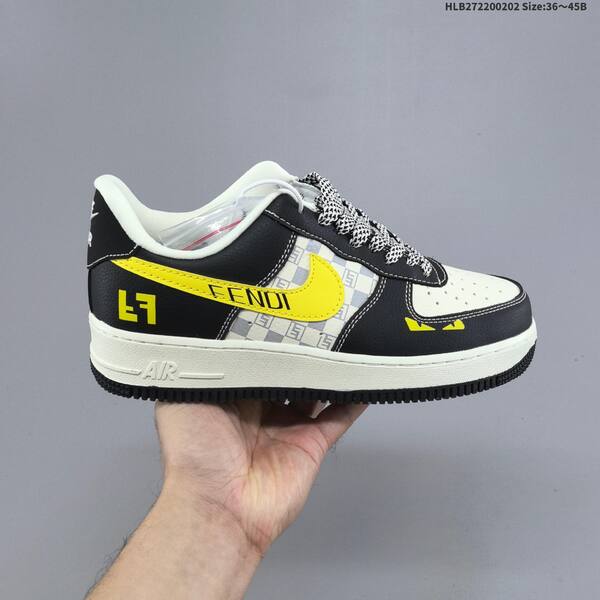 Nike Air Force 1 07 Low black white yellow gray EU 36-45 sneaker