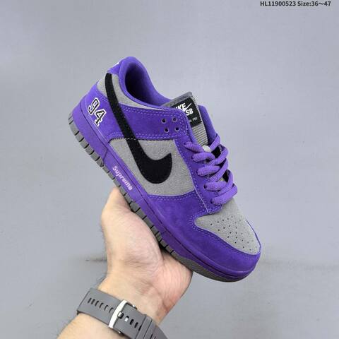 Nike SB Dunk Low Pro Supreme 94 Purple Grey Black EU 36-47 Skate Shoe - Unisex (BS-60178)