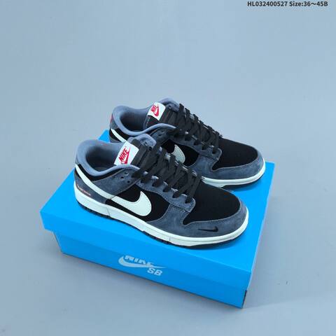 Nike Dunk SB Low Supreme Black Grey Sail Red EU 36-45 Skate Shoe - Unisex (BS-60091)