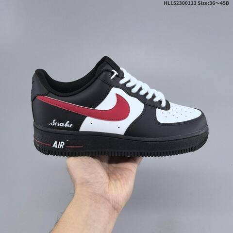Nike Air Force 1 Low 07 Black White Red EU 36-45 Sneaker - Unisex (BS-62013)