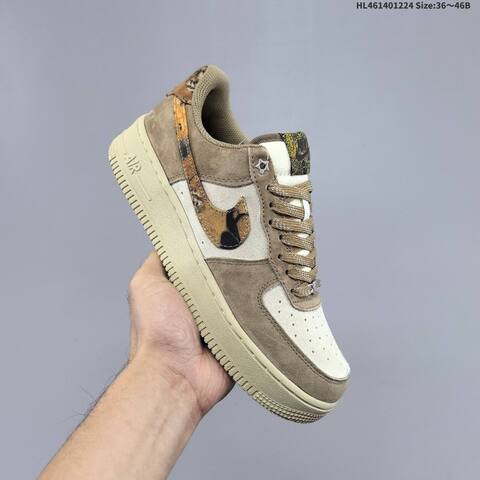 Nike Air Force 1 07 Khaki Beige Brown Black EU 36-46 Sneaker - Unisex (BS-62492)