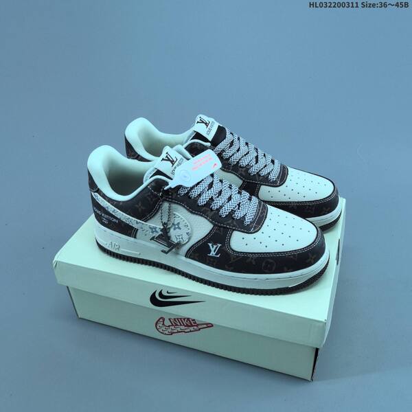 Nike Air Force 1 07 LV8 black white yellow brown EU 36 45 sneaker EU 36-45